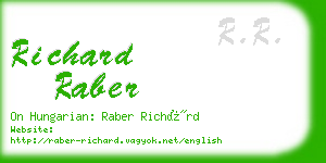 richard raber business card